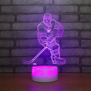 Hokej LED RGB Noč Svetlobe 7 Sprememba Barve Desk Svetlobe 072 Akcijska Figura, PVC Otroci Igrače Brinquedos Božično Darilo