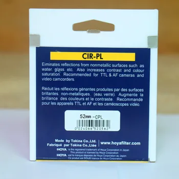 HOYA 52mm CPL CIR-PL Tanek Obroč Polarizer Filter Digitalni Objektiv Zaščitnik
