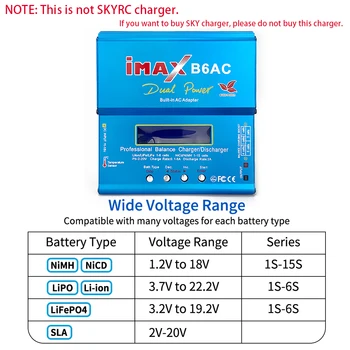 IMAX B6AC RC Lipo Baterijo, Polnilnik 80W za (1~6S) LiPo/Li-ion/Life/LiHV/Lilo (1-15S) NiMH/NiCd, LCD Zaslon Vgrajen NAPAJALNIK 1827