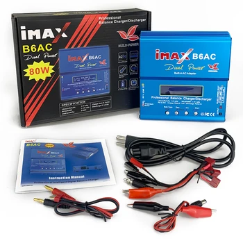 IMAX B6AC RC Lipo Baterijo, Polnilnik 80W za (1~6S) LiPo/Li-ion/Life/LiHV/Lilo (1-15S) NiMH/NiCd, LCD Zaslon Vgrajen NAPAJALNIK