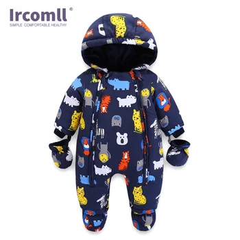 Ircomll 2019 Novorojenega Otroka, igralne obleke Pozimi Otrok Baby Girl Boy Dojenčka Oblačila Camo Cvet Hooded Jumpsuit Otroci Outwear onesie