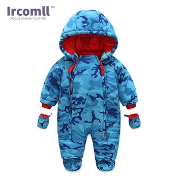 Ircomll 2019 Novorojenega Otroka, igralne obleke Pozimi Otrok Baby Girl Boy Dojenčka Oblačila Camo Cvet Hooded Jumpsuit Otroci Outwear onesie