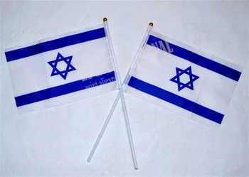 Izrael Ročno Zastavo Nacionalni Ročno Zastavo, 14*21 cm Poliester majhnosti Flying Banner po Meri Ročno zastavo, Ameriški