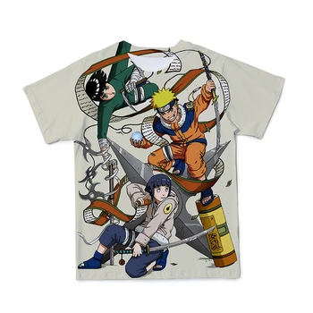 Japonski Super Ogenj Anime Naruto Prevelik moška T-Shirt 3D Tiskanje Moda Kratek Rokav Udobno Dihanje Hip-Hop Stilu