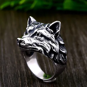 Jekla vojak Spusti Ladja viking živali volk obroč iz nerjavečega jekla osebnost modni nakit čar darilo
