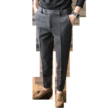 Jeseni in pozimi moške kost brušena majhne hlače korejska različica tanek slim dijakov priložnostne poslovnih hlače