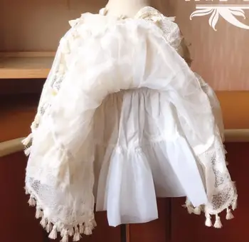 Jeseni, pozimi španski Lolita baby Girl obleke žogo obleko šivanje čipke tassel flare rokav otroci rojstni dan princesa obleko 13927