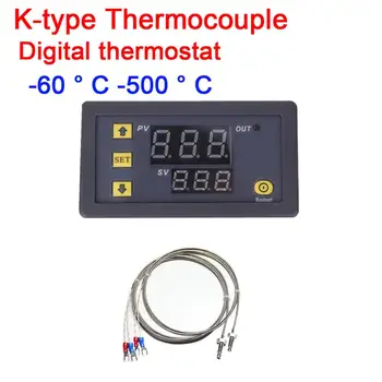 K-tip termočlen -60℃~+500℃ Visoko temperaturo digitalni LED termostat temp Nadzor stikalo za LED zaslon krmilnik 5 v DC 12V 24V