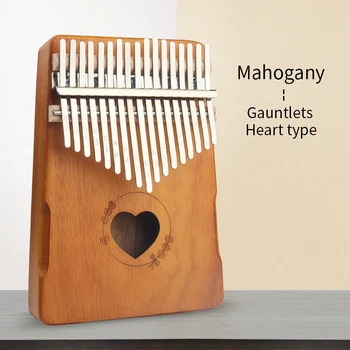 Kalimba 17 Tipke Palec Klavir Handguard Mahagoni Lesa Srce Oblika Z Učno Knjigo Iskanje Kladivo Glasbila