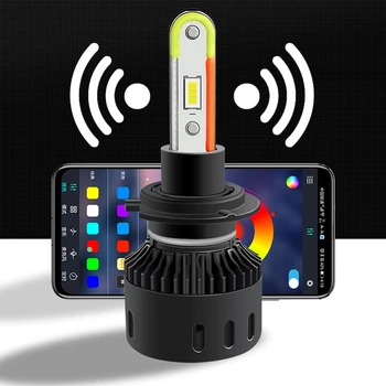 KEECHAINH7 Led RGB Smerniki Pisane Hb4 H4 Turbo LED Aplikacijo Bluetooth Nadzor 20000LM H8 H9 Žarnica