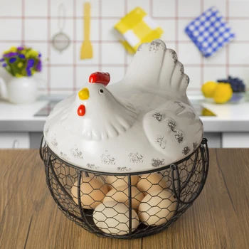 Keramični železa jajce, sadje manjše izdelke za shranjevanje manjše izdelke v košarico škatla za shranjevanje kuhinjske keramike piščanec Jajce škatla za shranjevanje dekoracijo SP529