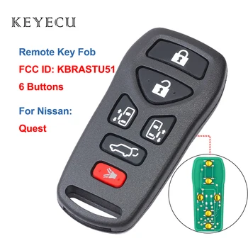 Keyecu 6 Gumbe Vstop brez ključa za Daljinsko Avto Ključ Fob za Nissan Prizadevanju 2004 2005 2006 2007 2008 2009 FCC ID: KBRASTU51