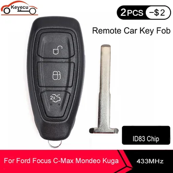 KEYECU Nove Nadomestne Smart Remote Avto Ključ 434MHz ID83 Čip za Ford Focus C-Max Kuga Mondeo Fiesta B-Max 2010+