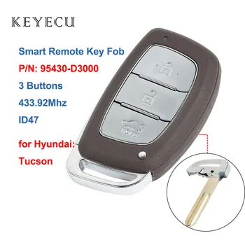 Keyecu Zamenjava Smart Remote Avto Ključ Fob 3 Gumbi 433.92 MHz ID47 za Hyundai Tucson 2016 2017 P/N: 95430-D3000