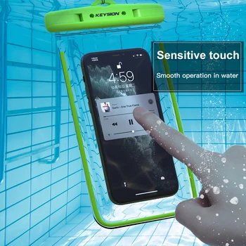 KEYSION IPX8 Nepremočljiva Torba za Samsung Xiaomi redmi Mobilni Telefon Plavanje Primeru Svetlobna Podvodna Torbica za Huawei iPhone OPPO