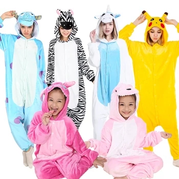 KIGUCOS Ženske Zimske Pižamo Otroke, Risanka Hooded Kostum Dinozaver Kigurumi Živali Pajama Toplo, Vse v Enem Flanela Homewear