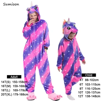 Kigurumi Samorog Pižamo Otrok Sleepwear za Fante, Dekleta, Otroci Onesies Živali Kombinezon Mačka Panda Anime Noša Jumpsuit