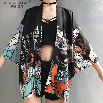 Kimonos ženska 2020 Japonski kimono jopico cosplay majica bluzo za ženske Japonski yukata ženski poletni plaži kimono