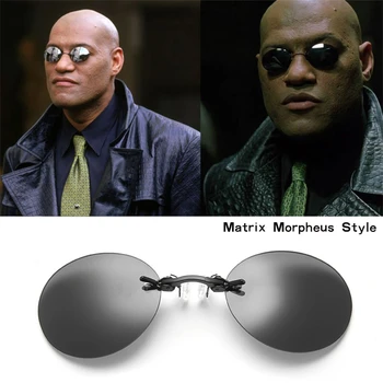 Klasična Matrika Morpheus Slog Cosplay Rekviziti Krog Brez Okvirjev Smolo Objektiv Vintage Sončna Očala Mens Cosplay Dodatki