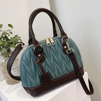 Kontrast barve Tote Lupini vrečko 2020 Moda New Visoke kakovosti PU Usnja Ženske Oblikovalec Torbico Vintage Ramenski Messenger Bag