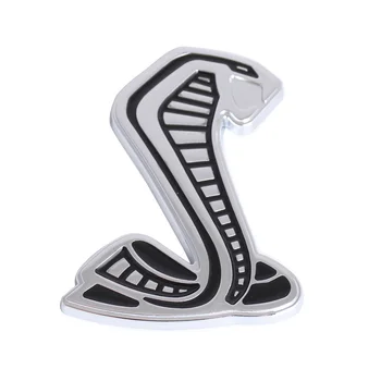Kovinski 3D Srebro Cobra Kača Car Body Sprednja Maska Emblem Strani Zadaj Nalepke Žar Značko za Mustang Shelby GT