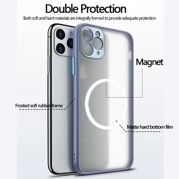 Kovinski Fotoaparat Zaščitnik Pregleden Magnetno Ohišje Za iPhone 12 Max Pro Mini Magsafing Magnet Kritje Za iPhone 11 Pro Max 12pro
