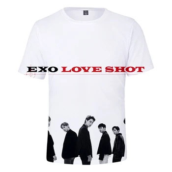 Kpop Bang Trgovine EXO Ljubezen Strel 3D Natisnjeni T-majice Ženske/Moški Modni Poletje Kratek Rokav Tshirts 2019 Vroče Prodaje Priložnostne Tee Majice