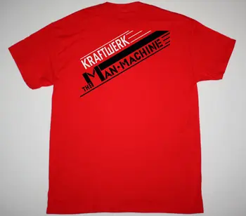 Kraftwerk Človek-Stroj Rdeča majica 1978 Elektro Pop Krautrock Devo Neu Top Moda Camiseta masculina Bombaž T srajce