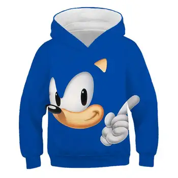 Kul fant za 3D cartoon Sonic hedgehog tiskanja Hoodie otrok obleke, Puloverji Jopice Vrhnja oblačila otroci Hoodie dekleta vrhovi