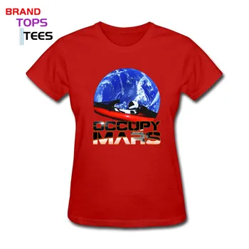 Kul Novost neverjetna ženska Tee Zasedbo Mars SpaceX Starman T Shirt Elon Musk Prostora X T-Shirt Tesla Roadster tshirt Camisetas