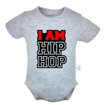 Kul Street Hip Hop grafiti Fant Silhueto Punk stil Rock Band Newborn Baby Boy, Girl Obleke Jumpsuit za Malčke Obleka, Obleke