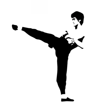 Kung Fu Igralec Bruce Lee Vzorec Avto Nalepke Avto Okna Okraski Moda Nepremočljiva Pvc Nalepke Črna/bela, 13 cm*11 cm 11761