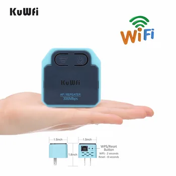 KuWFi 300Mbps Brezžični WiFi Vmesnik 2,4 Ghz AP Usmerjevalnik 802.11 N Wi-fi Signala Ojačevalnika Range Extender Booster Z NAMI EU Plug