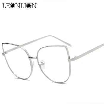 LeonLion 2021 Kovinski Mačka Oči Ravno sončna Očala Ženske Luksuzni Gospa Zlata, Črna, Srebrna sončna Očala Prostem Nakupovanje UV400 Očala