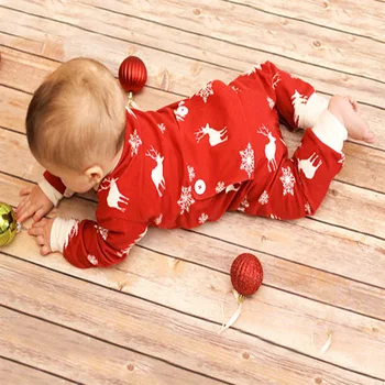 Lepe Božične Novorojenčka Oblačila Baby Dekle, Igralne Obleke Pižamo Bombaž Prezgodnji Jumpsuits Enega Kosa Oblačila Snežinke Jelenov 9460
