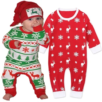 Lepe Božične Novorojenčka Oblačila Baby Dekle, Igralne Obleke Pižamo Bombaž Prezgodnji Jumpsuits Enega Kosa Oblačila Snežinke Jelenov