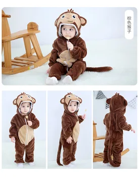 Lepe Risanke Flanela Otroške Igralne Obleke Lisica, Zajec Panda Pižamo Bombaž Baby Boy Dekleta Živali Kostum Baby Jumpsuit Kigurumi Obleko 9021