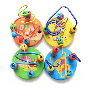 Lesena Otroška Krog kroglice Igrače Lep Živali, Izobraževalne Baby Toddler Igrače Montessori Uganke Igra Igrače Za Otroke