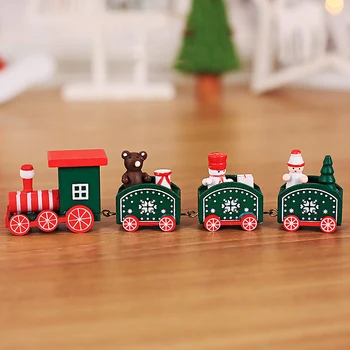 Lesene Božični Vlak Okras Božično Dekoracijo Za Dom Božiček Darilo Igrače Obrti Tabela Deco Navidad Božič, Novo Leto 2021