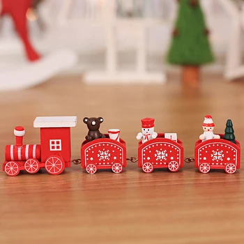 Lesene Božični Vlak Okras Božično Dekoracijo Za Dom Božiček Darilo Igrače Obrti Tabela Deco Navidad Božič, Novo Leto 2021