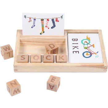 Lesene Črko Abecede Montessori Zgodnjega Učenja Abc Lesenih Blokov Kocka Izobraževalne Igrače