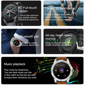 LIGE Bluetooth Klic Pametno Gledati Moške IP68 Vodotesen Podpira Predvajalnik Glasbe Za Android ios Telefon GPS track Motion smartwatch Moški 30905
