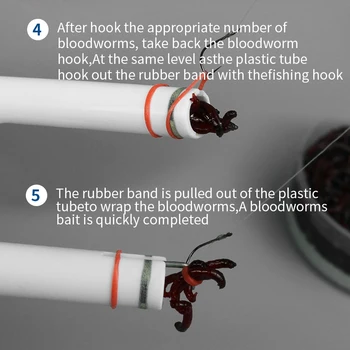 LINNHUE Earthworm Bloodworm Posnetek Prenosni ABS Ribolov Vabe Bloodworm Posnetek Naprave Fishing Lure Reševanje Pribor 1000 Gume pasovih 4151