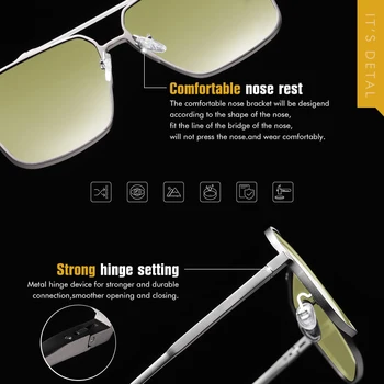 LIOUMO Aluminija, Magnezija Moda Prevelik sončna Očala Moških Polarizirana Photochromic Očala Ženske Night Vision Objektiv zonnebril