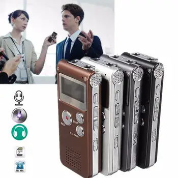 Litijeve Baterije na Diktafonu 2020 8GB Polnilna Jekla DIGITALNI Zvočni Snemalnik Dictaphone Zapis MP3 Predvajalnik Mini Predvajalnik