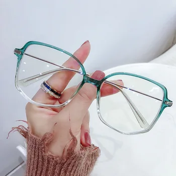 LONSY Recept Očala za Kratkovidnost Ženske Anti Modra Svetloba Prevelikih Očal Pregleden Računalnik Optični Spektakel Eyeglass Degrer