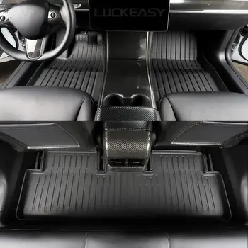LUCKEASY Floot preproge in zadnji prtljažnik preproge za Tesla Model 3 2017-2021 Vse Vremenske razmere Nepremočljiva in Nosljivi foot pad model3