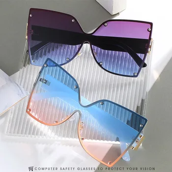 Luksuzne blagovne Znamke Rimless Metulj sončna Očala Ženske 2021 Novo Vintage Prevelik sončna Očala za Ženski Modni Odtenki UV400 oculos