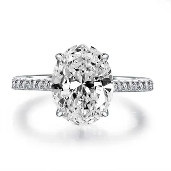 Luksuzni 925 Sterling Srebro rose gold ring prepogniti 4ct Simulirani Diamantno Poroko Udejstvovanje Obroči za Ženske, Nakit trgovini 6761