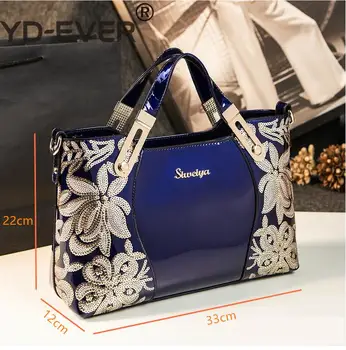 Luksuzni torbice ženske torbe oblikovalec visoko kakovost lakasto usnje ženska bleščica vezenje lady messenger bag torba 99